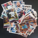 Colecionismo , Album !! 72  figurinhas do album Champions League !! UEFA !! ano de 2020;2021 !! algumas repetidas poucas !! acervo de colecionador !! perfeito estado !!