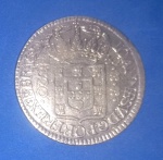 moeda / Brasil -Material Prata !!! 320 Réis ano 1750 !! Data muito escassa !!! Coroa de 5 arcos  !!! acervo de colecionador !! dificil de aparecer !! valor estimado de mercado cerca de 500,00 Reais