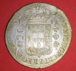 Moeda, Brasil, Valor de 960 réis, ano de 1814.B !!,  Famoso Patacão !!1 Variante com leve boné na borda !! , com patina original !!! valor de catalogo mbc= 750,00 Reais