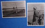 2 fotografias / Brasil - população de Ribeirinhos do Rio São Francisco !! Tamanho de 18cmx12cm , borda picotada!! Decada de 1950 !!!