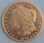 Moeda- USA - valor One Dollar material Prata !! Soberba !! ano de 1879 !!  alto valor de mercado , estimativa cerca de 250,00 Reais, valor inicial muito abaixo de mercado !!