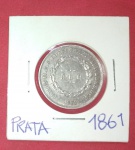  Moeda/ Brasil  - valor de 500 Reis material prata !! Ano 1861 Tempo do Imperio  !!  