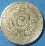 Moeda/ brasil- valor 100 Réis ano 1878  !! Tempo do Império , Fundo Liso  !!  !! Material niquel  !! 