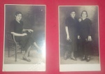 Cartofilia - 2 postais muito antigos ! foto irmãs em pose de senhoras !! com vestidos de época datado de 1934 !! acervo de familia antiga !! otimo para encenação de teatro etc... ou colecionismo ...