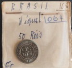 Moeda - Brasil !! valor de 50 reis !! FLOR de Cunho !! ano de 1919 !! muito dificil de aparecer !!' valor de catalogo = 50,00 Reais !!