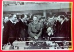 Cartão de propaganda do desenvolvimento técnico da Alemanha, inspeção Industrial feita por Hitler pessoalmente, ano de 1935