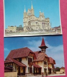 2 postais !! Joinville estacao ferroviaria !! Santa catarina !! + Itajai !! Igreja da Matriz !! !! Decada de 1980  !! !  !!  