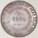 Moeda do Brasil: 1000 Réis 1852 - Flor de Cunho - Maravilhosa - Dificil nesse estado -  Prata