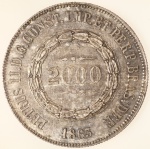 Moeda do Brasil: 2000 Réis 1863 - Soberba / Flor de Cunho - Maravilhosa -  Prata