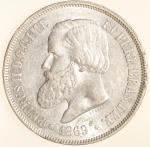 Moeda do Brasil: 2000 Réis 1869 - Maravilhosa - Belo brilho de cunhagem  -  Prata