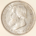 Moeda do Brasil: 1000 Réis 1876 - Flor de Cunho  -  Prata