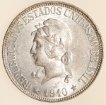 Moeda do Brasil: 1000 Réis 1910 - Flor de Cunho - Maravilhosa - Belo brilho de cunhagem  -  Prata