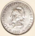 Moeda do Brasil: 2000 Réis 1911 - Flor de Cunho - Linda  -  Prata