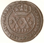 Moeda do Brasil: XX Réis 1813 Bahia - Soberba  -  Cobre
