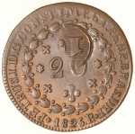 Moeda do Brasil: 20 Réis 1826 Rio - Com carimbo de 10 - Soberba / Flor de Cunho  -  Cobre