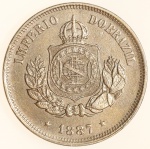 Moeda do Brasil: 50 Réis 1887 - Flor de Cunho  - Niquel