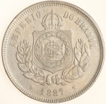Moeda do Brasil: 200 Réis 1887 - Soberba / Flor de Cunho   - Niquel