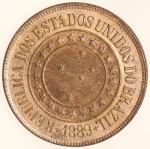 Moeda do Brasil: 40 Réis 1889 - Flor de Cunho - Maravilhosa - Bronze