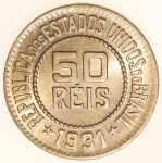 Moeda do Brasil: 50 Réis 1931 - Flor de Cunho Exepcional - Maravilhosa  - Cuproníquel