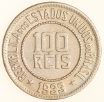 Moeda do Brasil: 100 Réis 1933 - Flor de Cunho - Linda tonalidade colorida - Cuproníquel