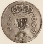 Moeda do Brasil: 300 Réis 1754 ® - Com 2 escudetes - Al P267 - Prata - BC+