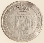 Moeda do Brasil: 80 Réis 1779 (L) - Coroa Baixa - Al P300 - Prata - MBC - tentativa de furo