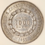 Moeda do Brasil: 1000 Réis 1857 -  - Prata - Sob+