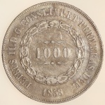 Moeda do Brasil: 1000 Réis 1858 - Al P606 - Prata - MBC