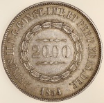 Moeda do Brasil: 2000 Réis 1854 - Al P616 - Prata - Sob