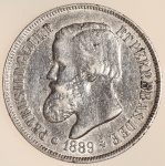 Moeda do Brasil: 500 Réis 1889 - Al P641 - Prata - Sob
