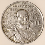 Moeda do Brasil: 2000 Réis 1932 - AI P719 - Prata - Sob