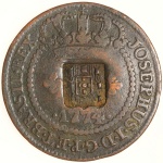 Moeda do Brasil: X Réis 1774 - com escudete -  Cobre