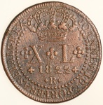 Moeda do Brasil: XL Réis 1822 Rio 