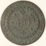 Moeda do Brasil: 40 Réis 1823 Rio