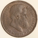 Moeda do Brasil: 40 Réis 1879 - Al B796 - Bronze - Sob