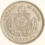 Moeda do Brasil: 200 Réis 1887 - Niquel 