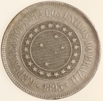 Moeda do Brasil: 200 Réis 1893 - Al V046 - Niquel - Sob