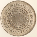 Moeda do Brasil: 200 Réis 1897 - Al V050 - Niquel - Sob/FC