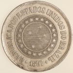 Moeda do Brasil: 200 Réis 1897 - Soberba / Flor de Cunho 