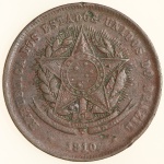 Moeda do Brasil: 20 Réis 1910 - Bronze