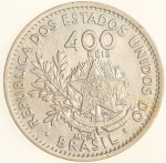 Moeda do Brasil: 400 Réis 1901 - Al V056 - Niquel - Soberba / Flor de Cunho 