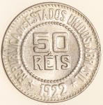 Moeda do Brasil: 50 Réis 1922 - Flor de Cunho 
