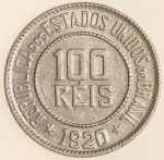 Moeda do Brasil: 100 Réis 1920 - Cuproníquel