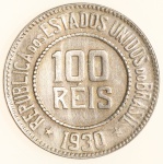 Moeda do Brasil: 100 Réis 1930 - Hairlines - Cuproníquel
