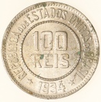 Moeda do Brasil: 100 Réis 1934 - Cuproníquel