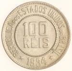 Moeda do Brasil: 100 Réis 1934 - Cuproníquel
