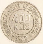 Moeda do Brasil: 400 Réis 1922  - Cuproníquel