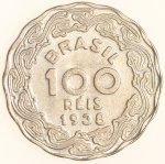Moeda do Brasil: 100 Réis 1938 - Getulio Vargas -  Flor de Cunho 