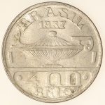 Moeda do Brasil: 400 Réis 1937 -  - Flor de Cunho