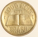 Moeda do Brasil: 1000 Réis 1935 - Soberba / Flor de Cunho 